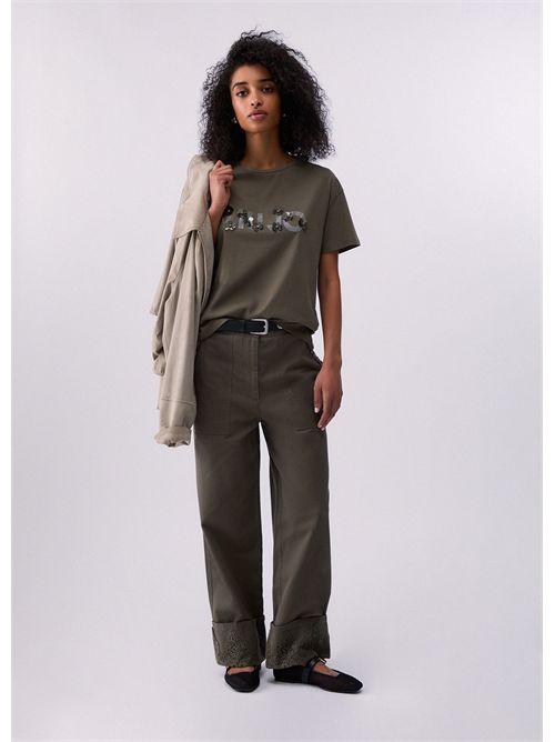 T-shirt woman green LIU JO | WA6238JS923/P9330